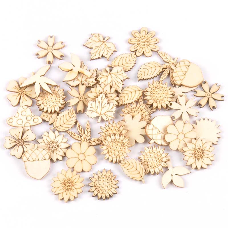Craft Embellishment - Acessórios DIY de madeira natural, girassol