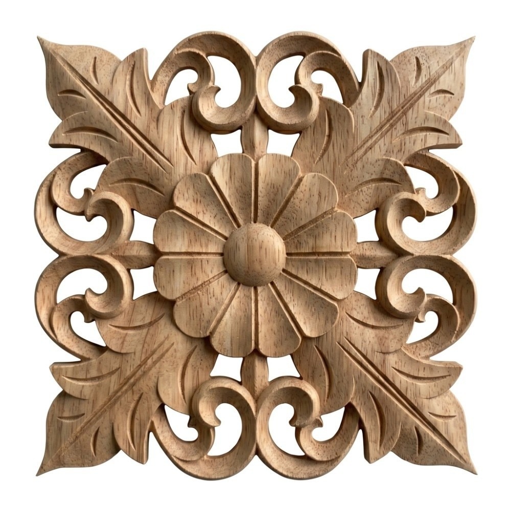 Craft Embellishment - Aplique de Madeira Entalhada Marrom Claro