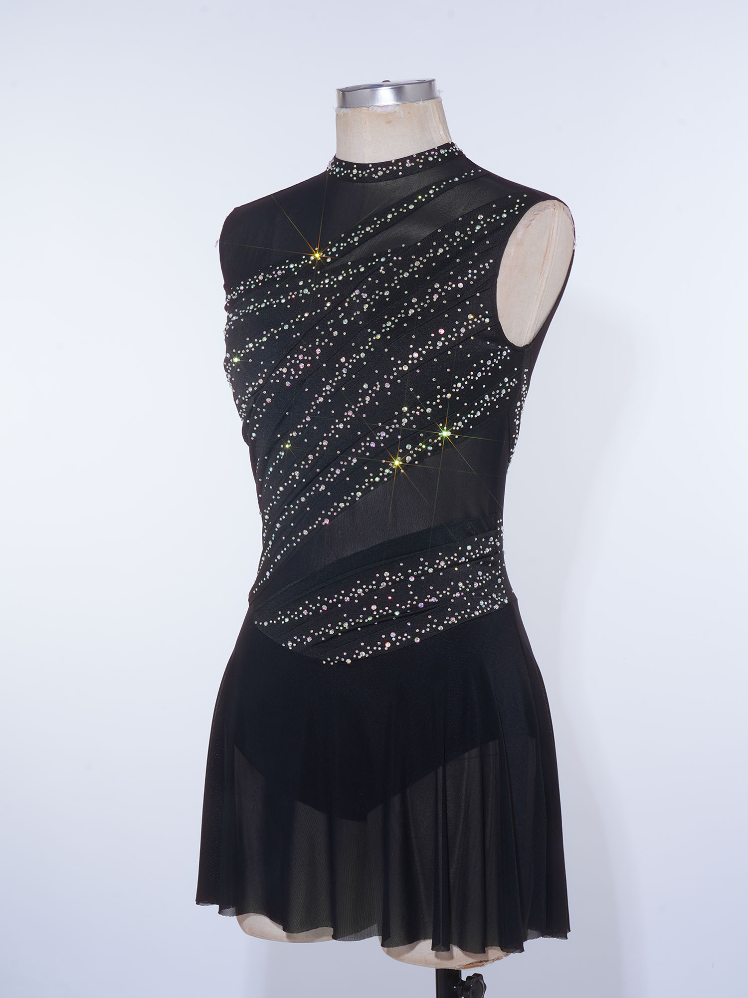 Rhinestone Banding Trim - Macacão Feminino com Strass, Sem Costas,