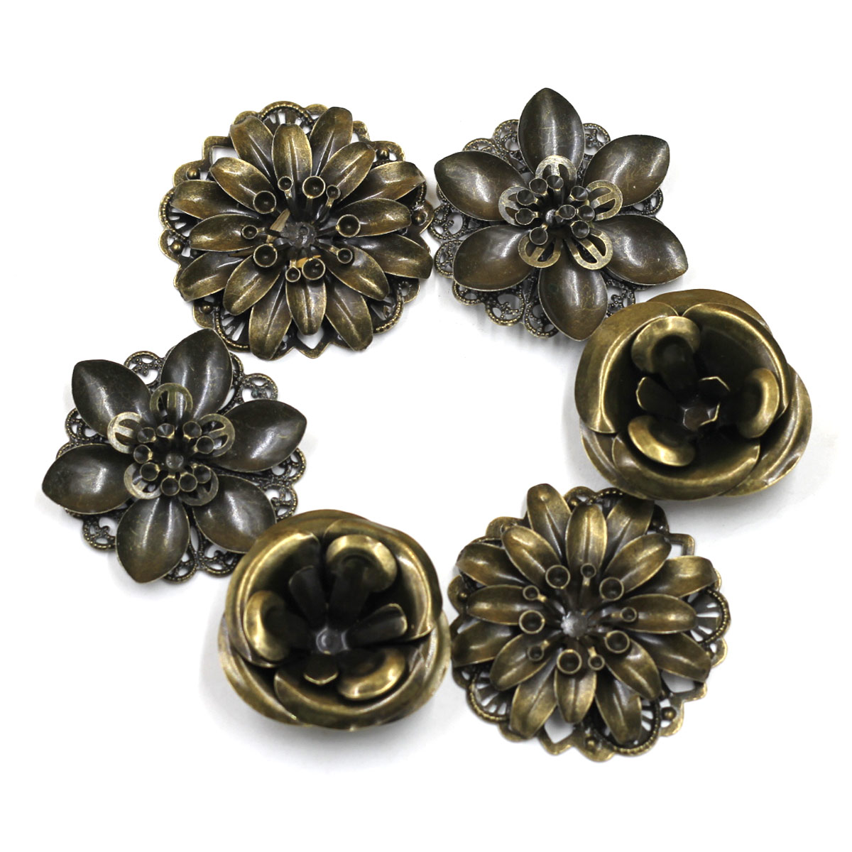 Craft Embellishment - 6 pçs enfeites combinação flor padrão