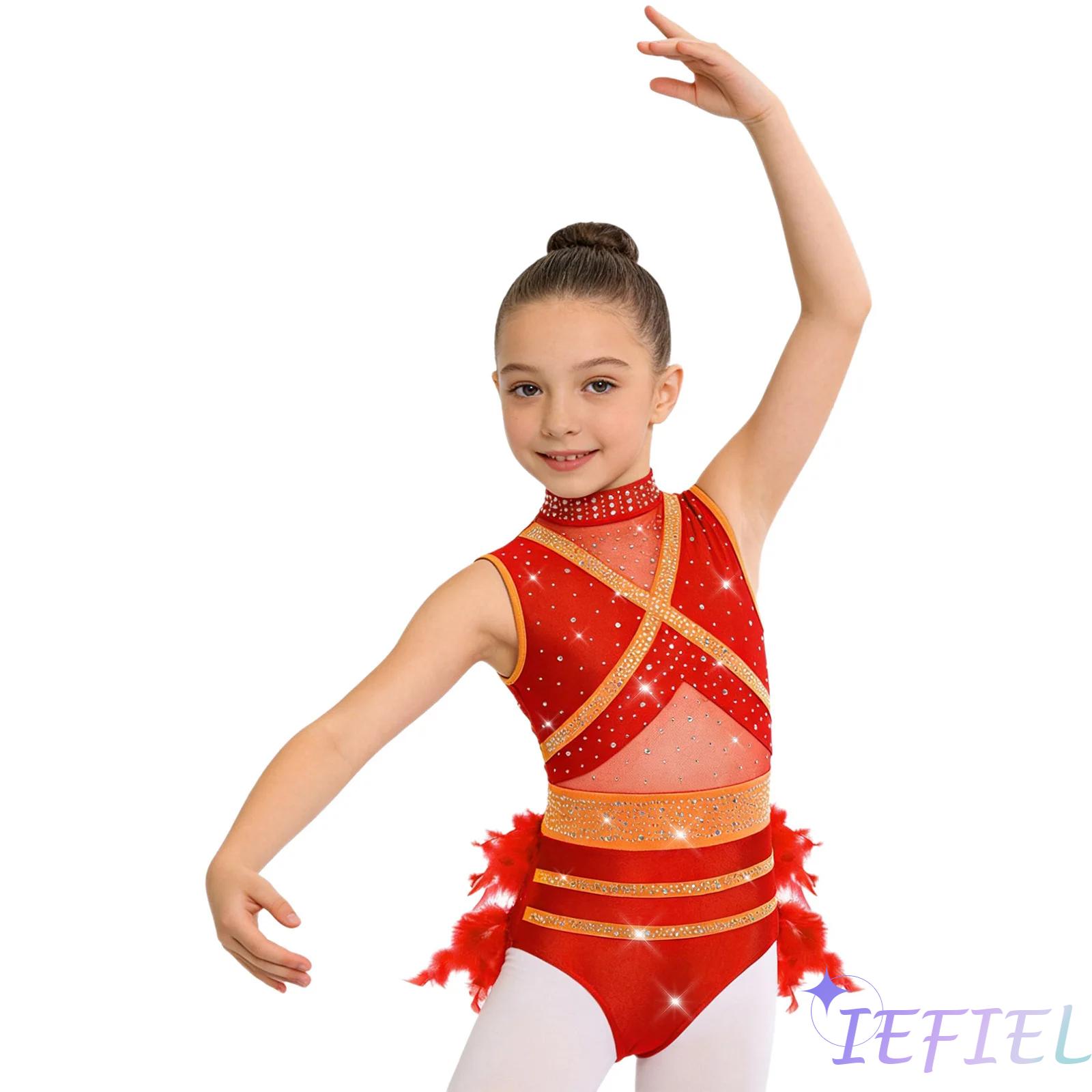 Rhinestone Banding Trim - Fantasia de Dança Latina para Meninas,