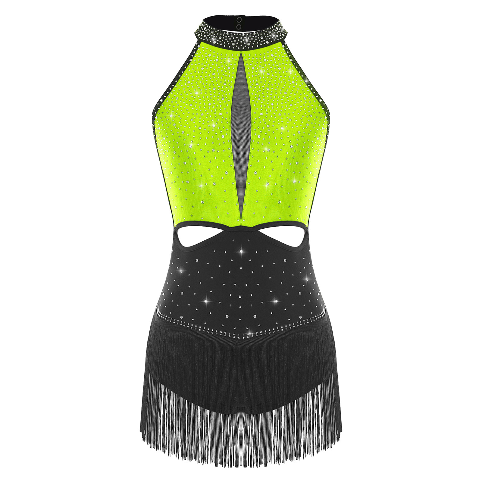 Mulheres dança vestidos rítmic - Rhinestone Banding Trim avaliação e preço