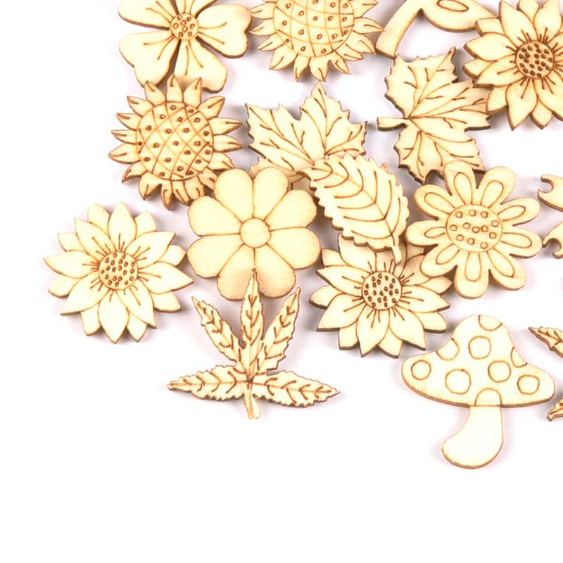 Acessórios DIY de madeira natu - Craft Embellishment avaliação e preço