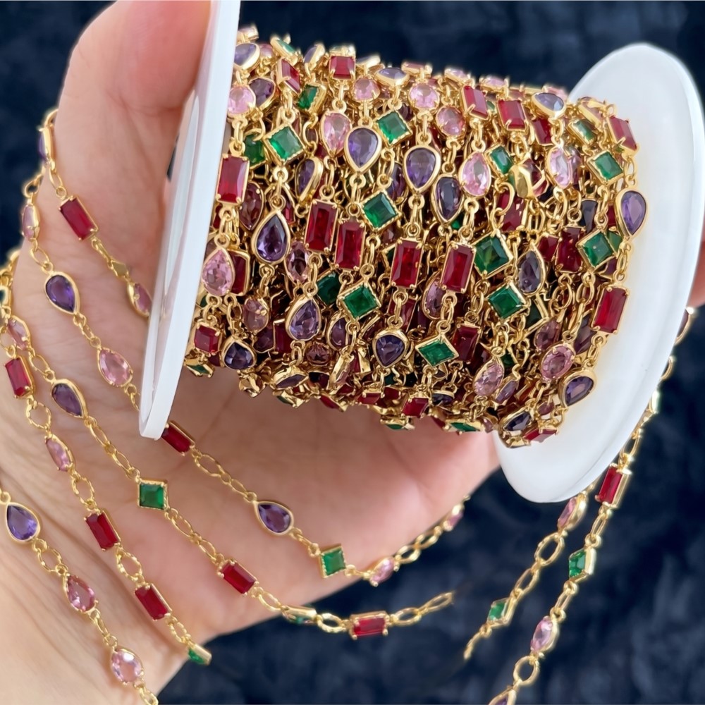 Corrente de 1 metro com strass - Pearl Trim Chain avaliação e preço