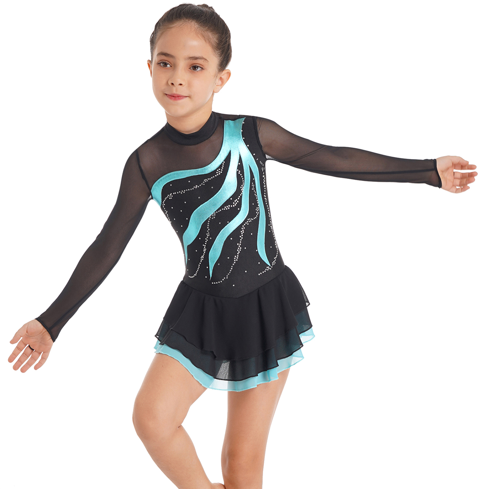 Meninas roupas de patinação ar - Rhinestone Banding Trim avaliação e preço