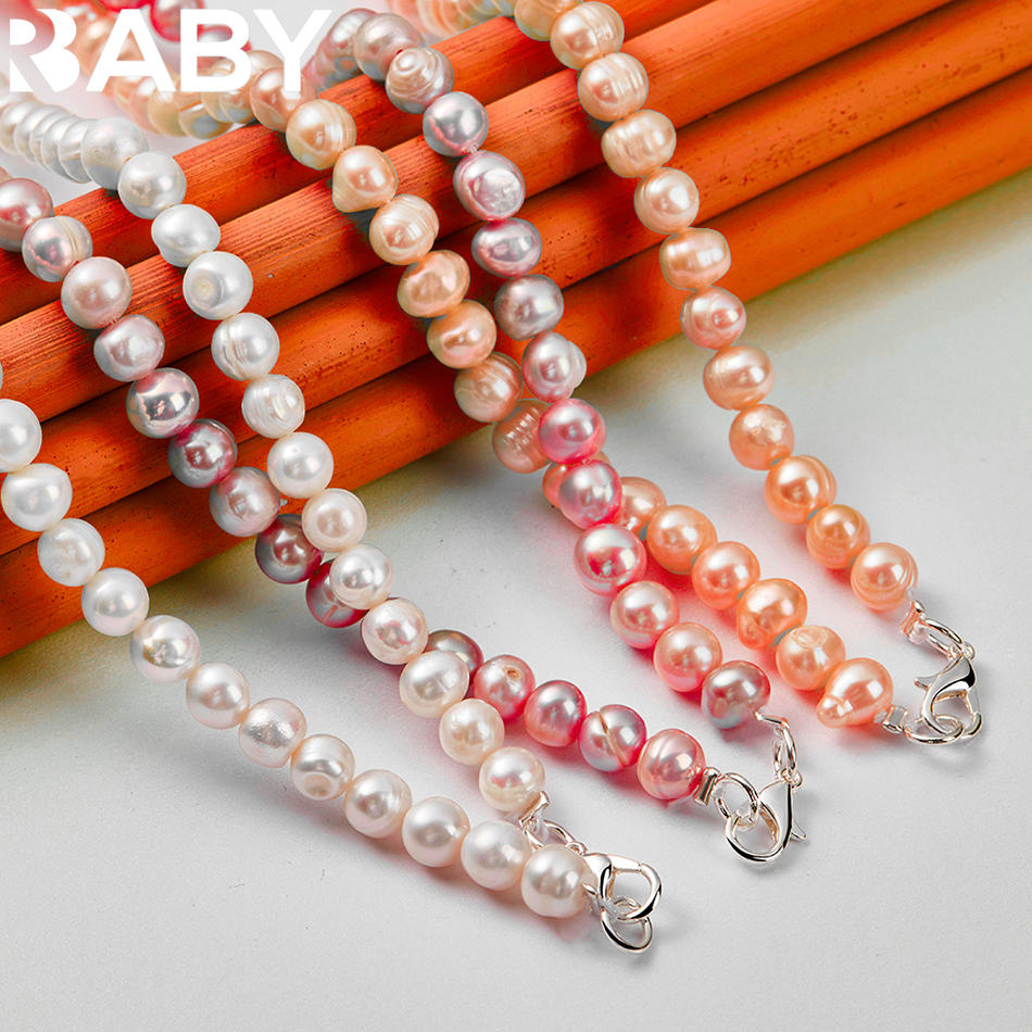 Urbaby 925 prata esterlina 40- - Pearl Trim Chain avaliação e preço