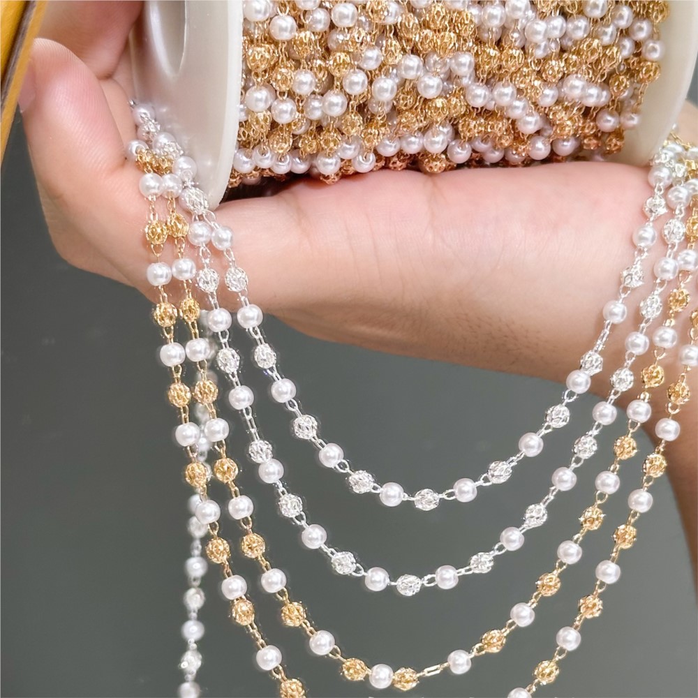 Corrente de Latão com Pérolas  - Pearl Trim Chain avaliação e preço