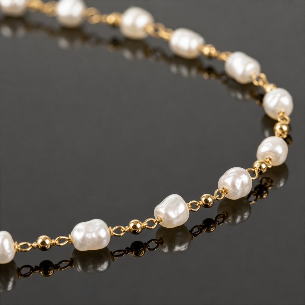 Corrente de Latão com Pérolas  - Pearl Trim Chain avaliação e preço